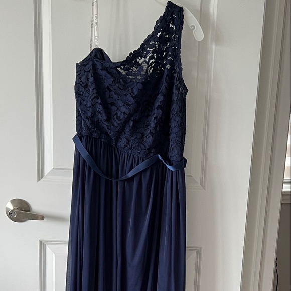 One Shoulder A-Line Lace Gown Bridesmaid Dress Size14 - Picture 1 of 9